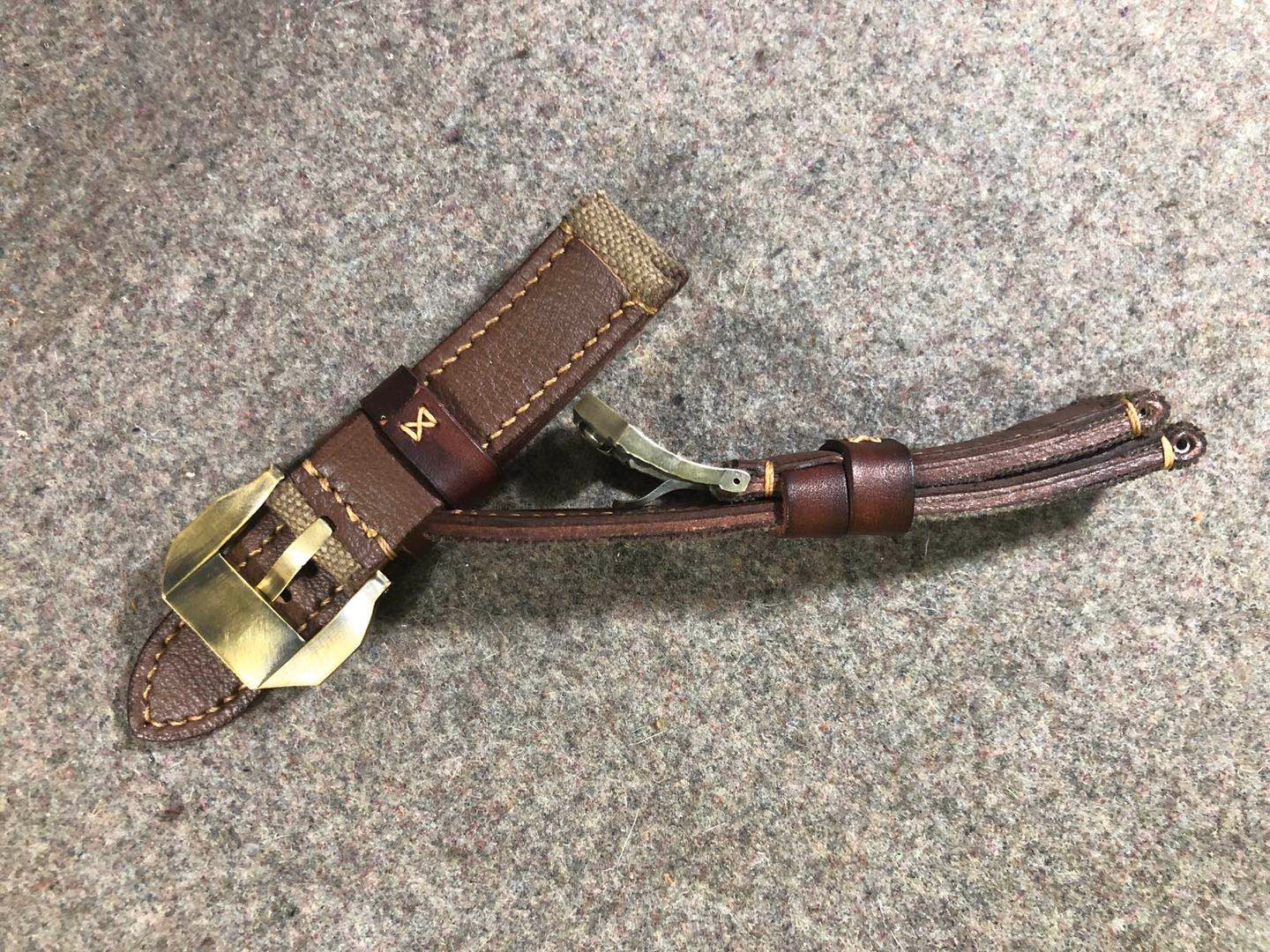Vintage Fabric Top Leather Strap - Image 2