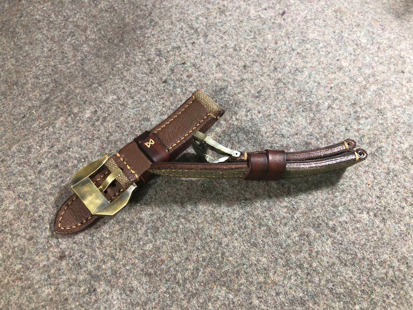 Vintage Fabric Top Leather Strap - Image 3