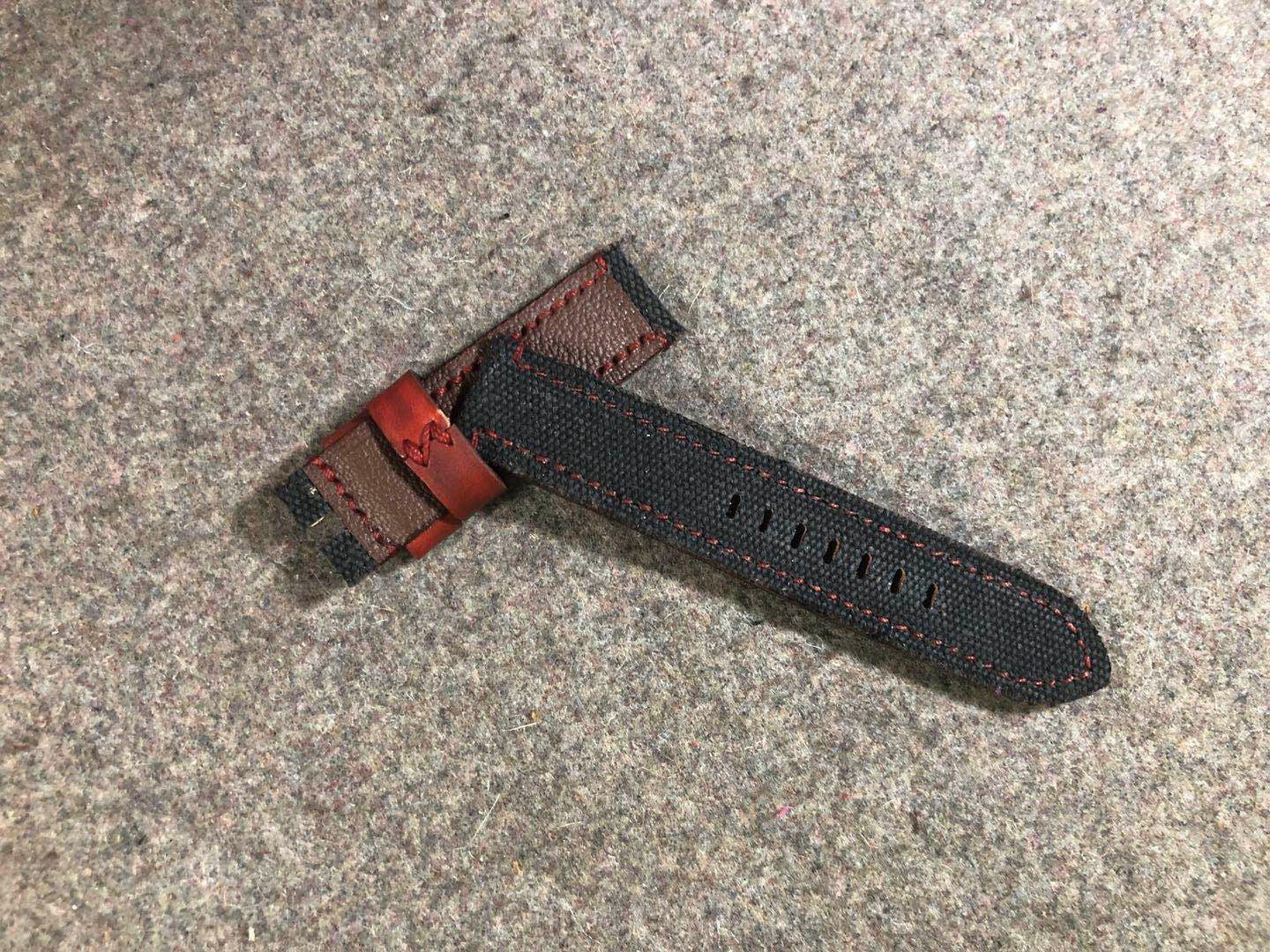 Vintage Fabric Top Leather Strap - Image 4