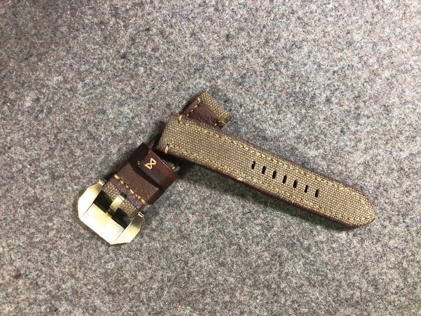 Vintage Fabric Top Leather Strap - Image 5