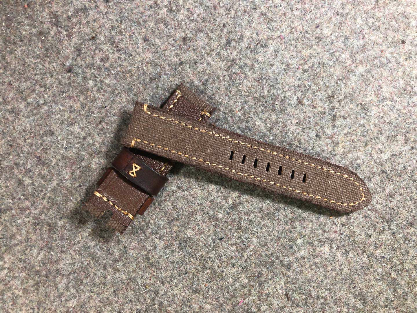 Vintage Fabric Top Leather Strap - Image 6