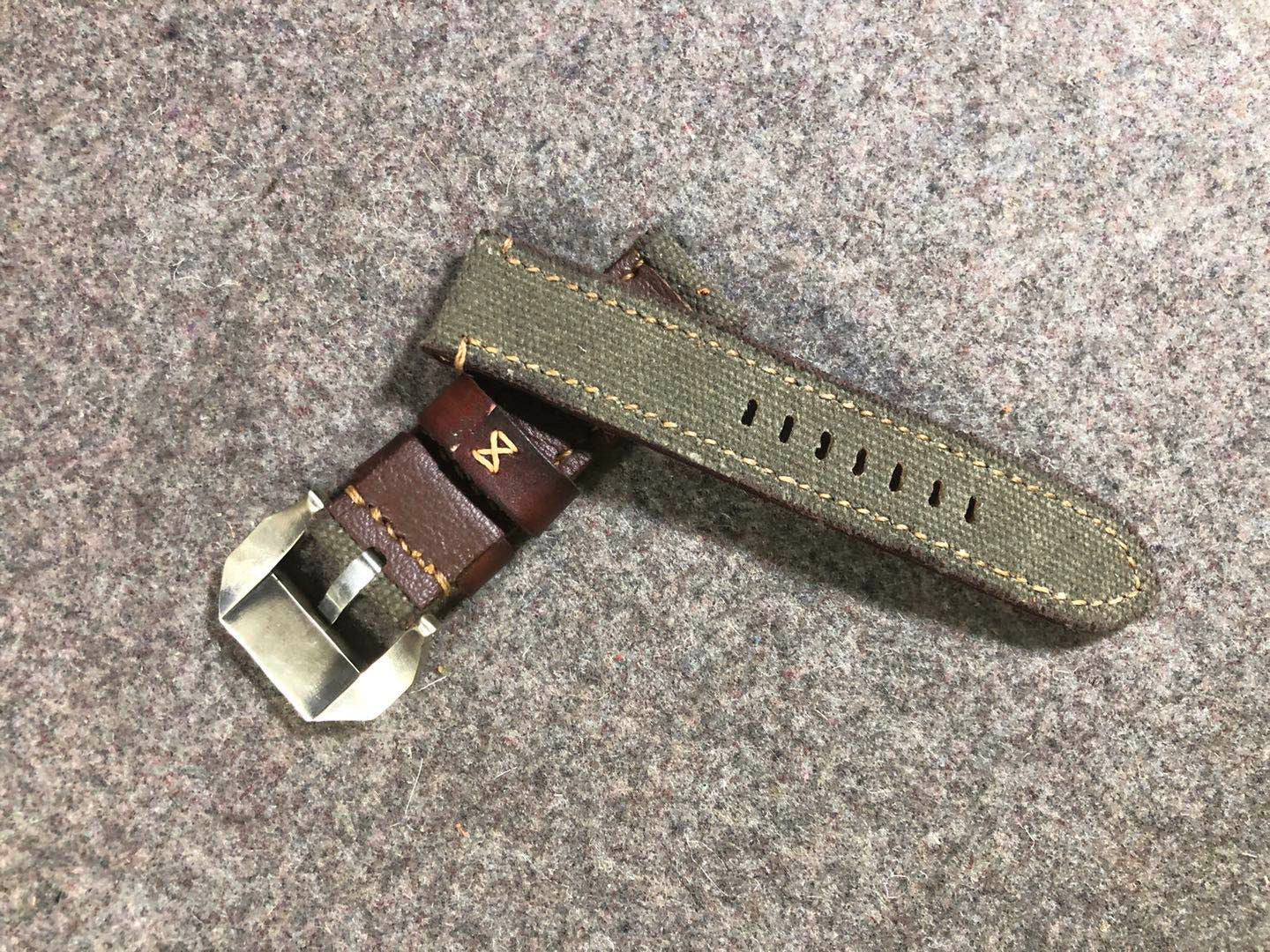 Vintage Fabric Top Leather Strap - Image 7