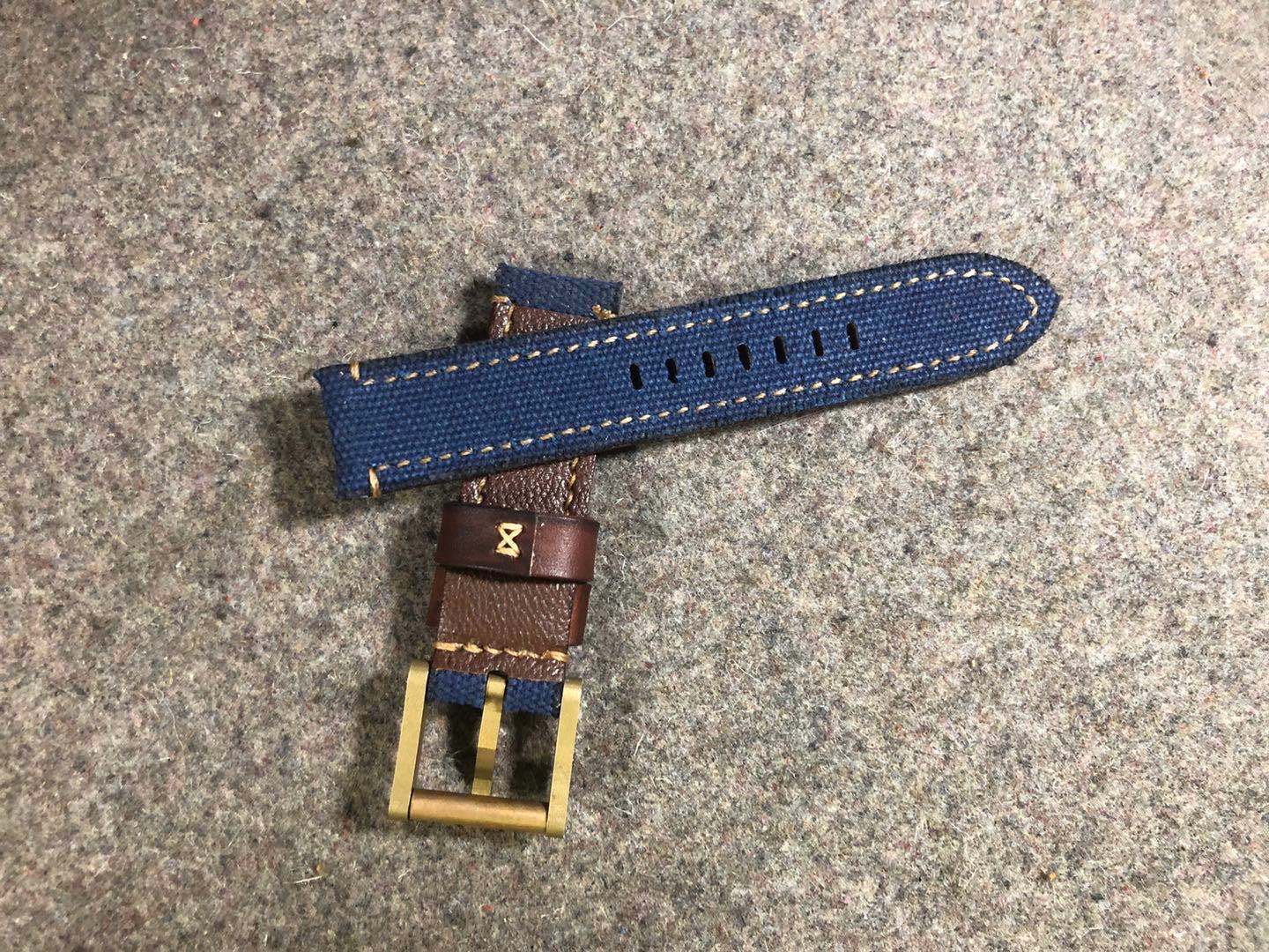 Vintage Fabric Top Leather Strap - Image 8
