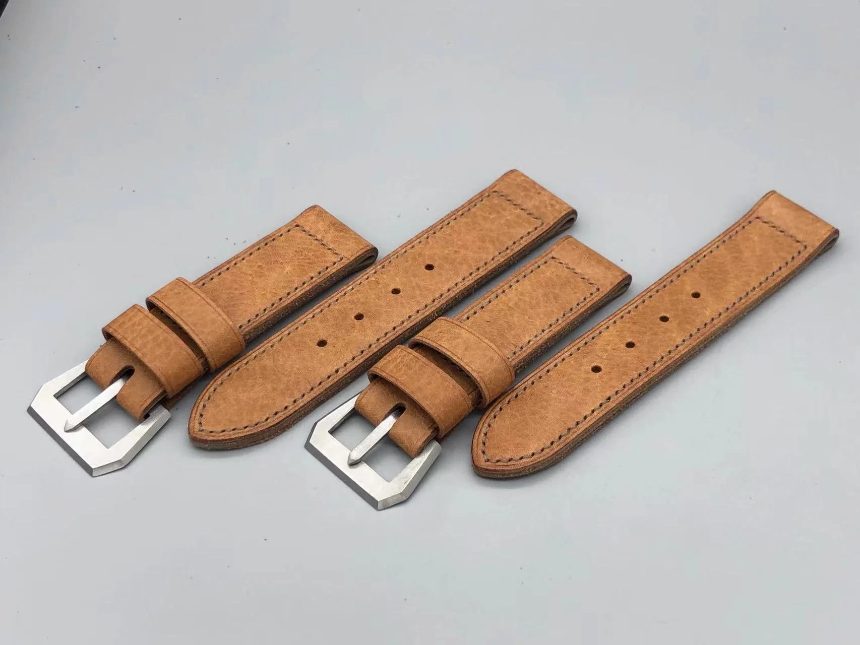 Vintage Panerai Leather Strap with Sewn In Buckle - Image 4
